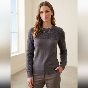 5 For $25✨️New Small-Medium Grey Furry Soft Knit Sweater Crewneck Top Longsleeve